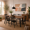 Juego de Comedor Mesa Paladio 6P + 6 Sillas Queen Wood Negra