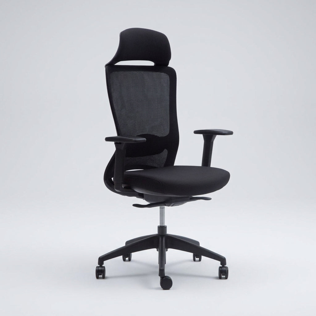 Silla oficina New Loop Negra con Cabecero - Medular Diseño Sillas de Escritorio