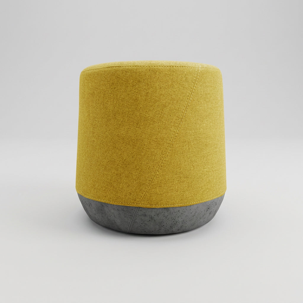 Pouf Soft Seating Kyoto S Asiento Mostaza y Base Gris Oscuro