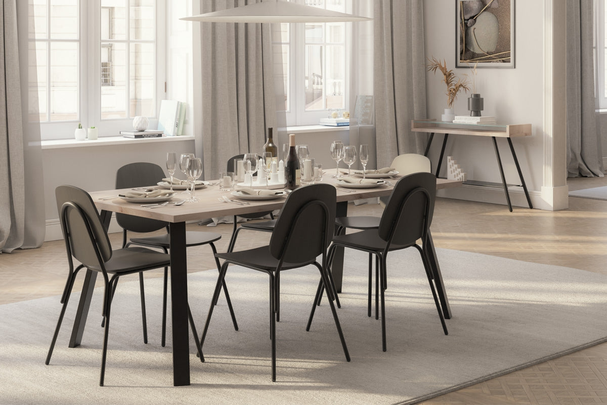 Juego de Comedor Paladio Lenga 6P + 6 Sillas Aula Black