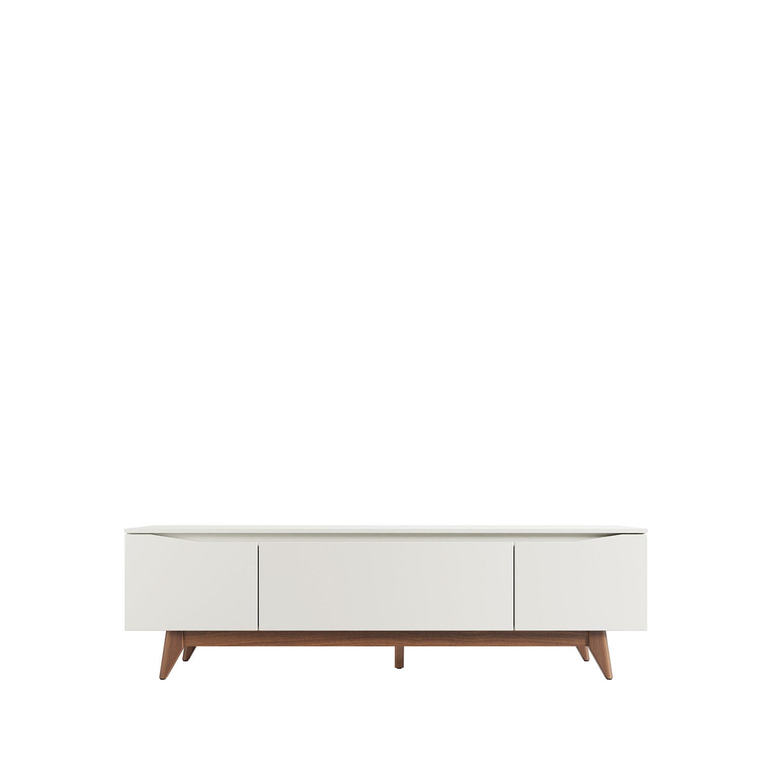 Rack Flyn Stilo 1.8 Offwhite – Mueble de TV de 180 cm con Base de Madera Natural