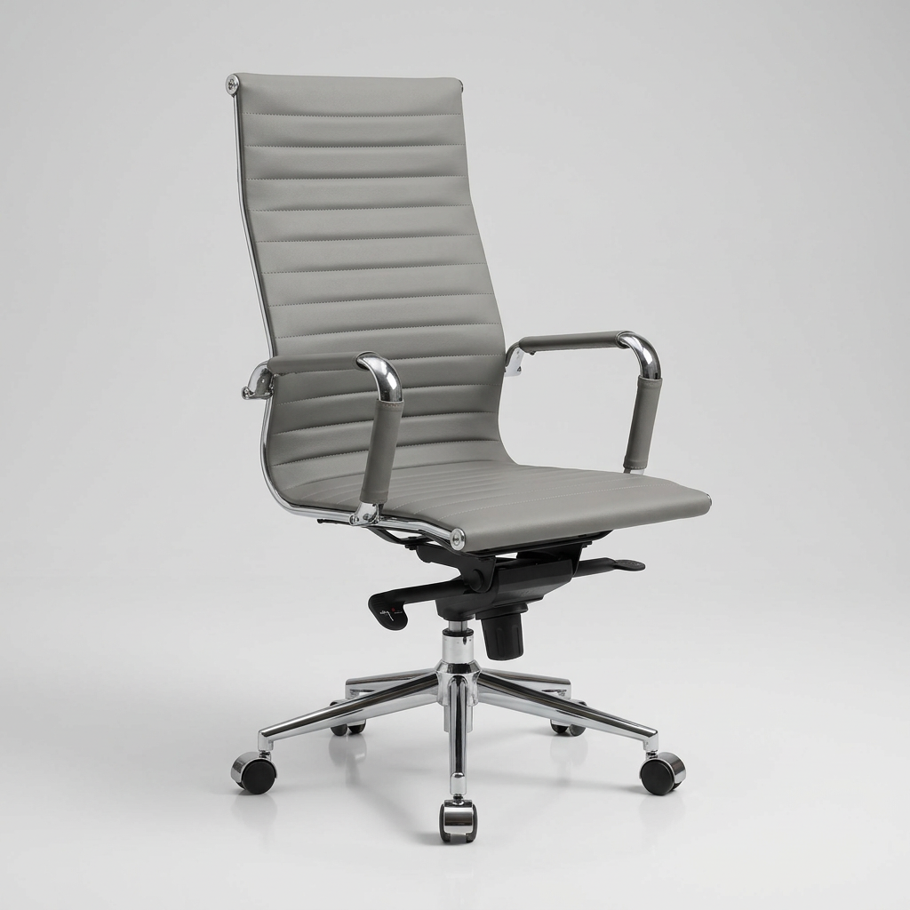 Silla oficina Bishop Alta Gris Claro