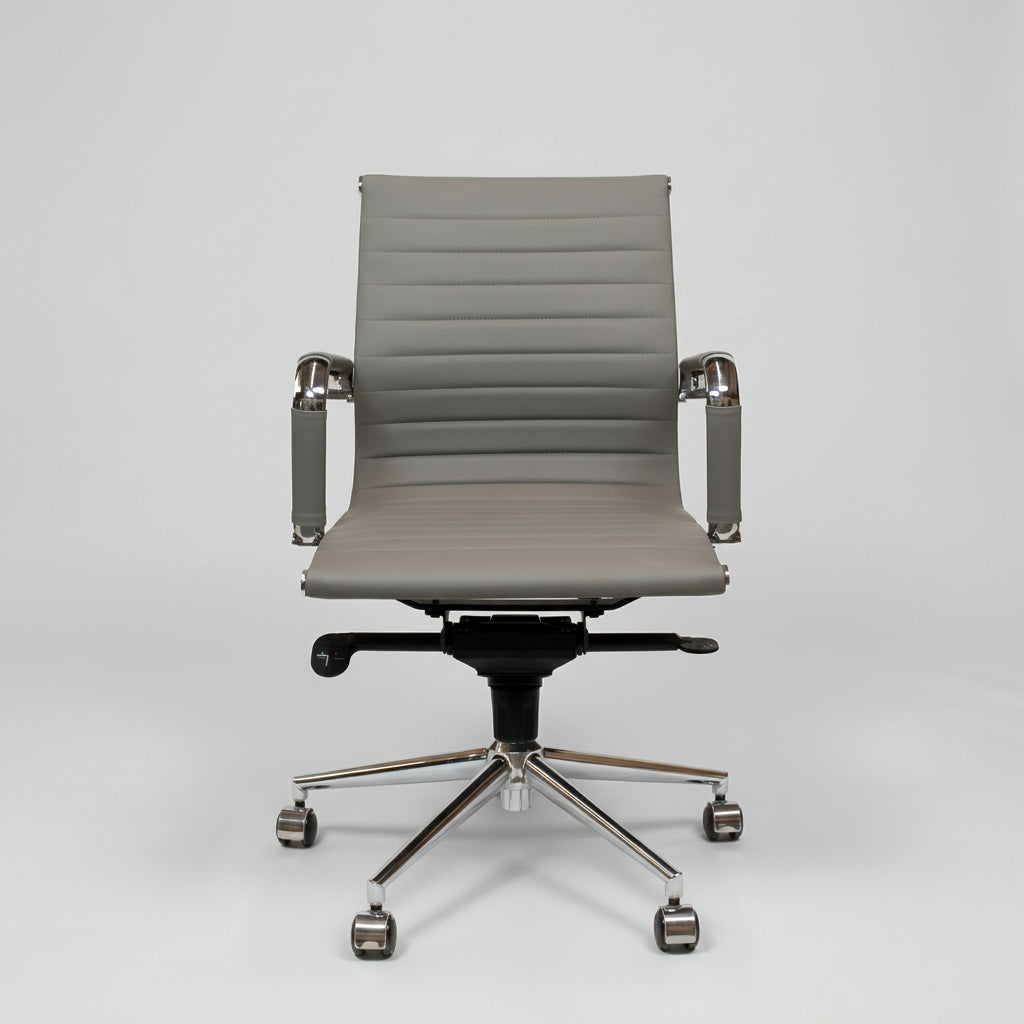 Silla oficina Bishop Baja Gris Claro - Medular Diseño Sillas de Escritorio