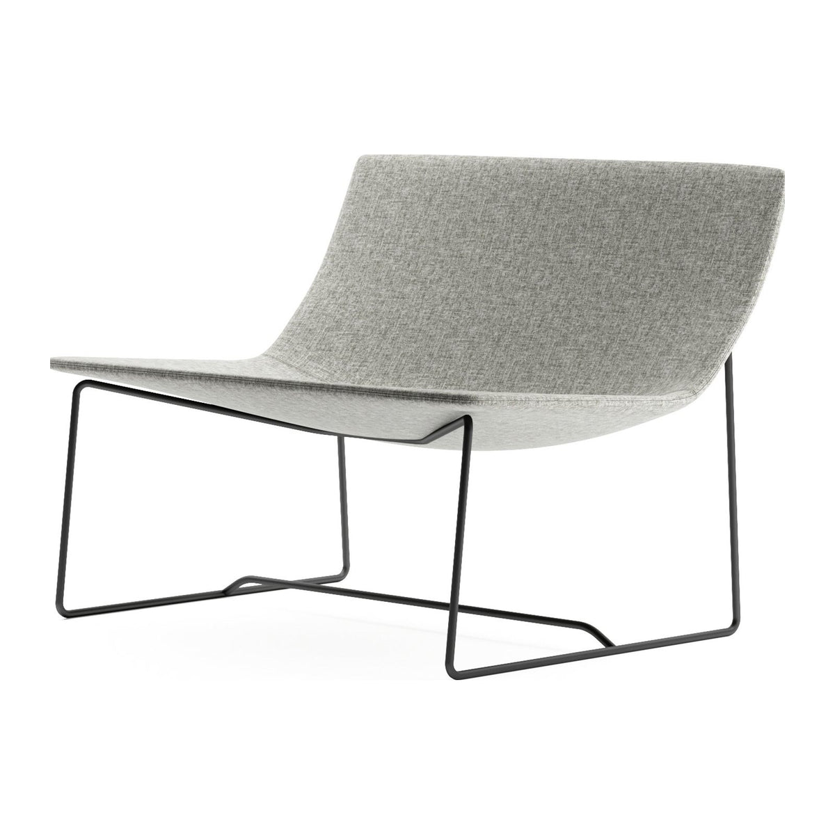 Sillón Sone gris, vista tres cuartos