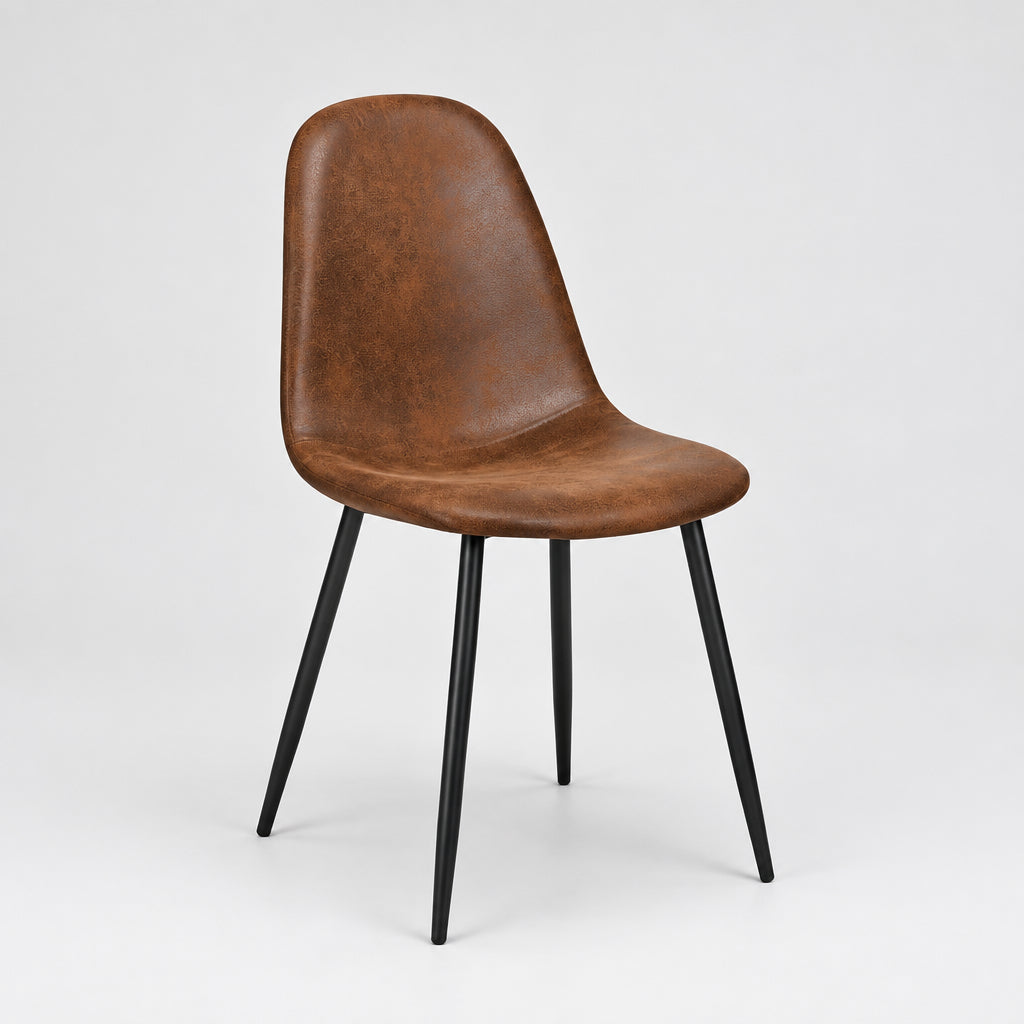 Silla Luxor Ecocuero Café Oscuro