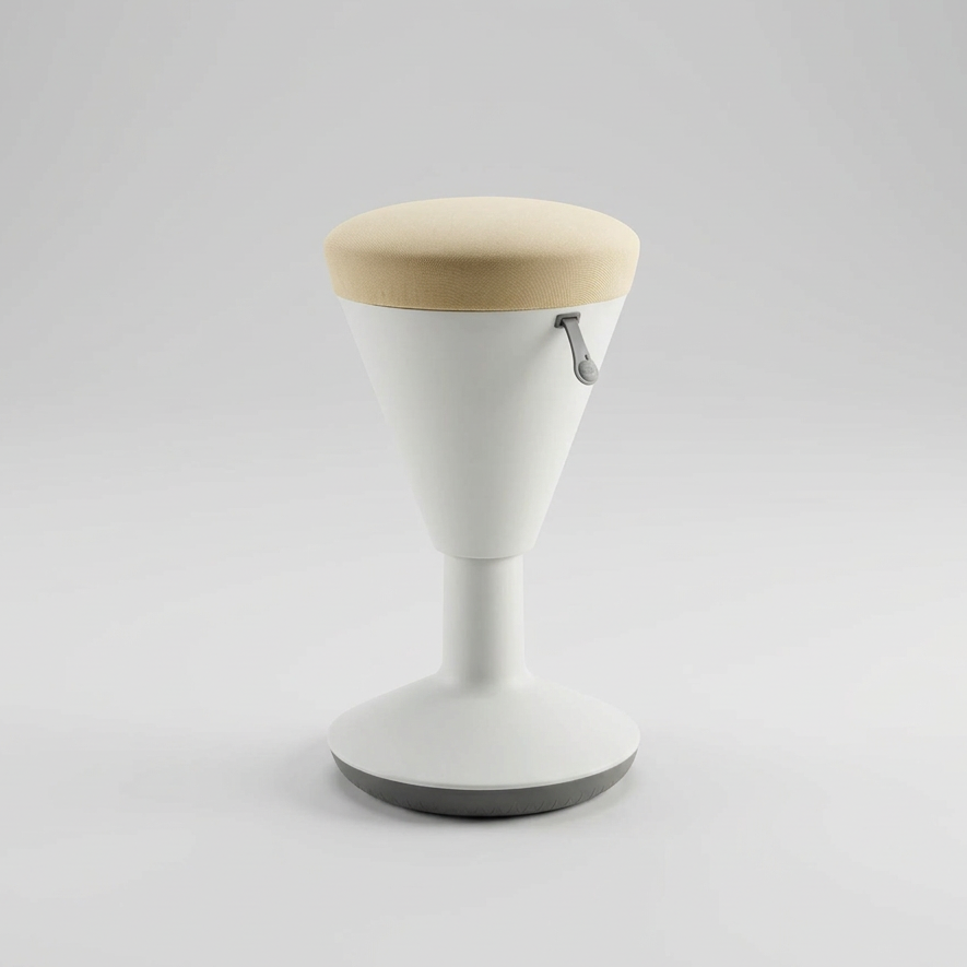 Taburete oficina Chessy Blanco y Beige