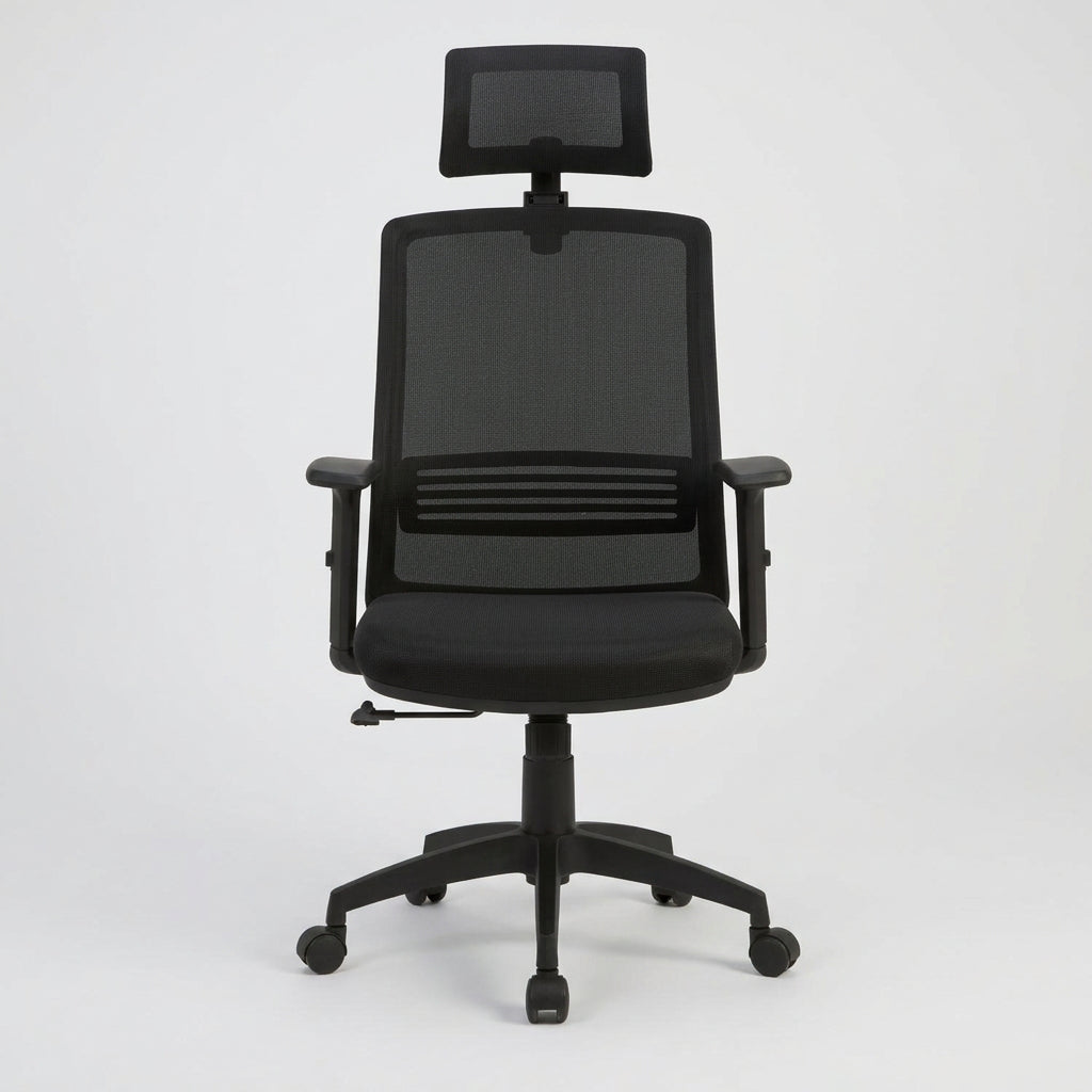 Silla oficina Ejecutiva Tossy Negra con Cabecero - Medular Diseño Sillas de Escritorio