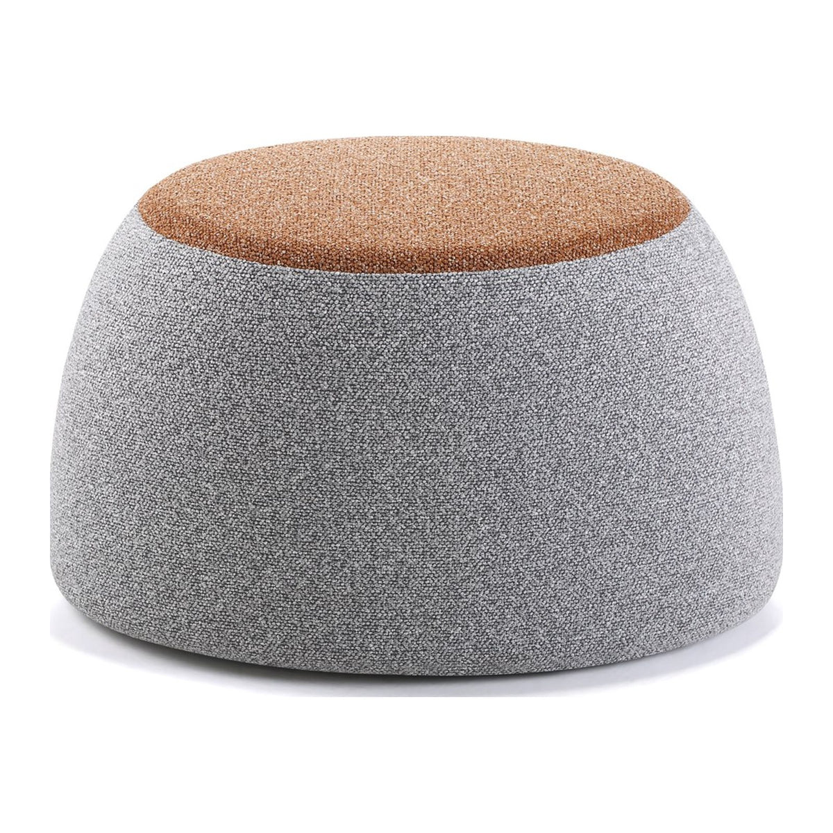 Pouf Trufa gris con tapa terracota