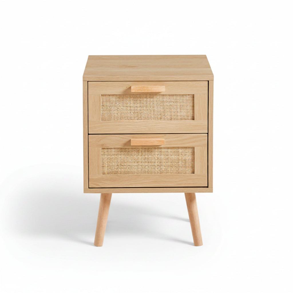 Velador Duo Ratán Light Claro - Medular Diseño Veladores