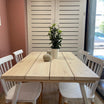 Juego de Comedor Linha Natural 4P +  4 Sillas Queen Blanca