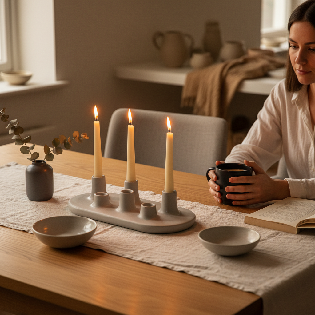 Candelabro Tatio Gris Claro - Bolia