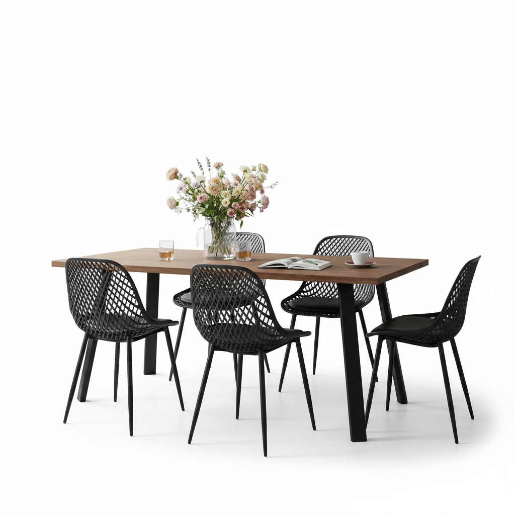 Comedor con fondo blanco puro