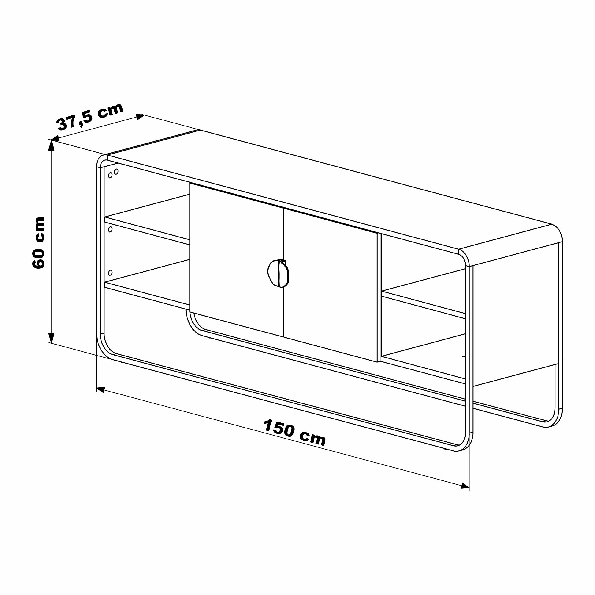 Rack 28070 Luna 150 Negro