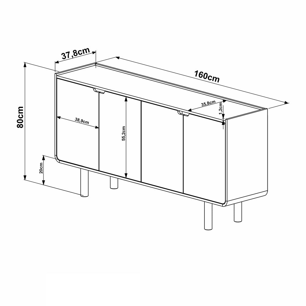 Buffet 4 Puertas 1.6 Aura 28095 Natural