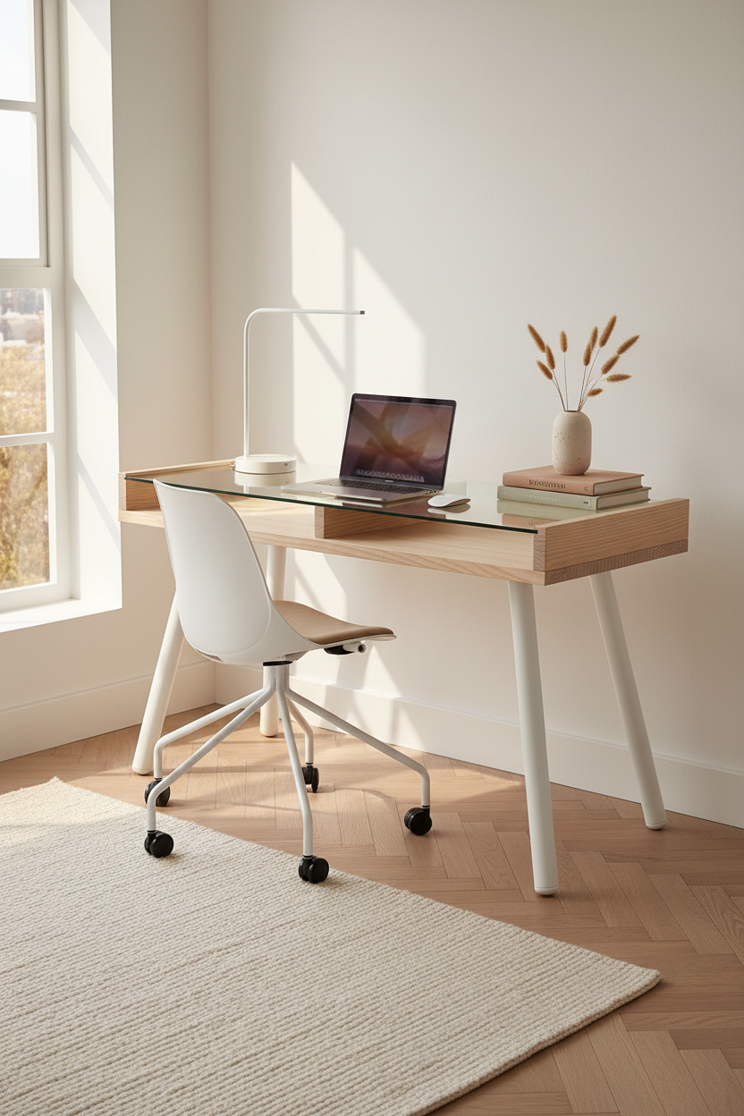 Escritorio Aula + Silla Quick – Home Office con Mac
