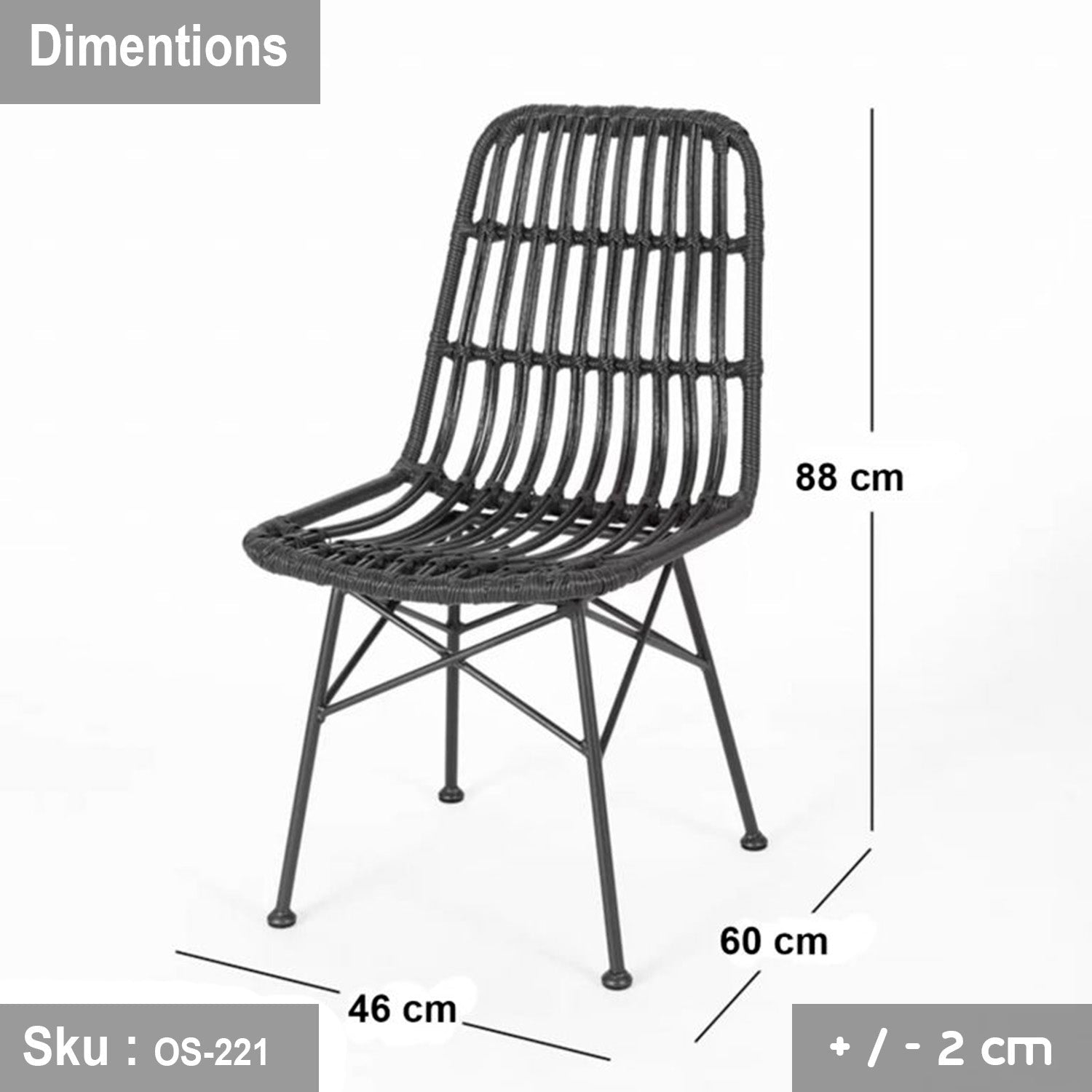 Silla Vika Ratan Black