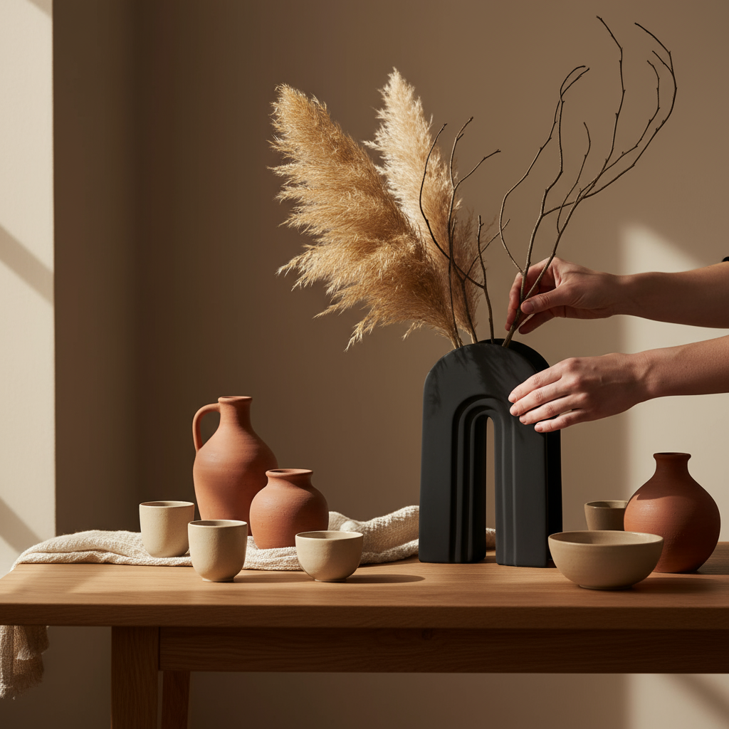 Jarrón Arco Negro - Composición