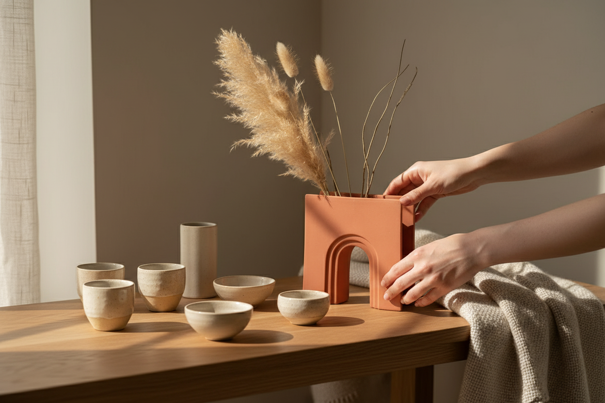 Jarrón Arco Terracota - Composición