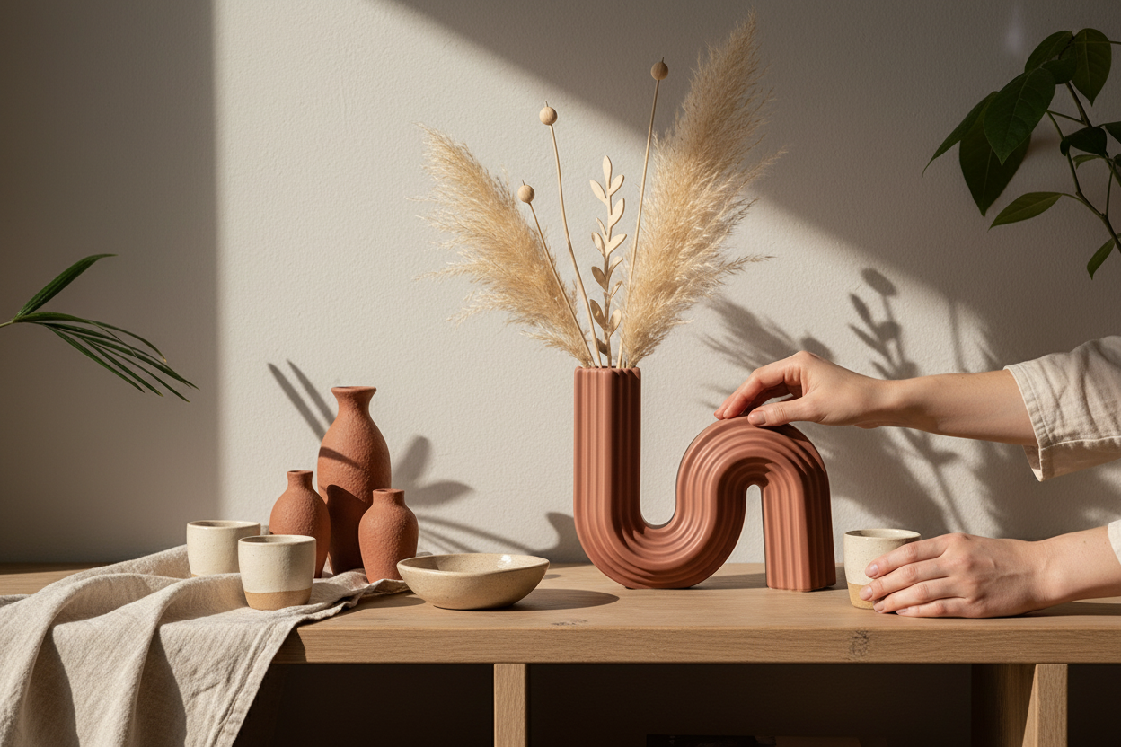 Jarrón Lamda Terracota - Composición