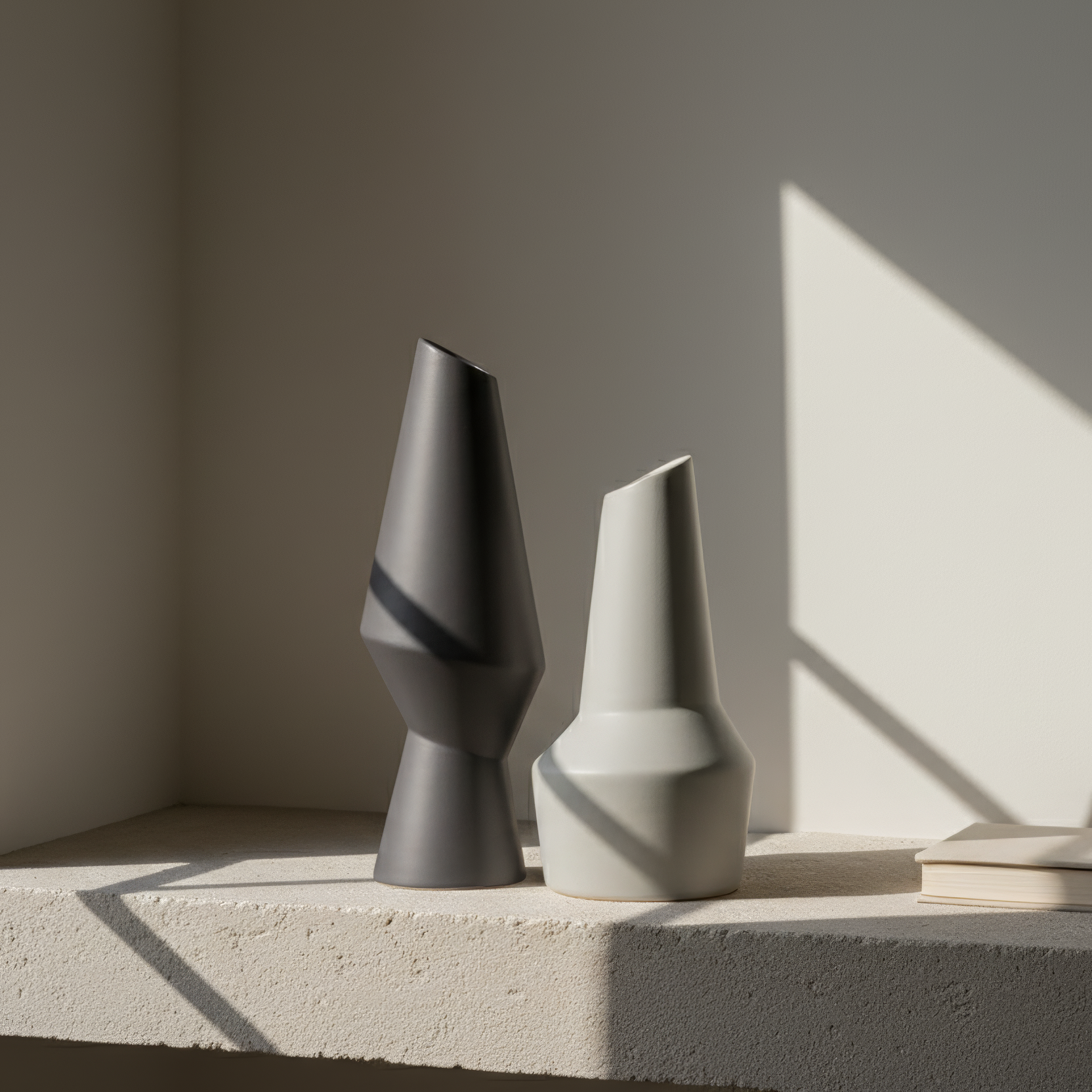 Jarrones Padre e Hijo Gris