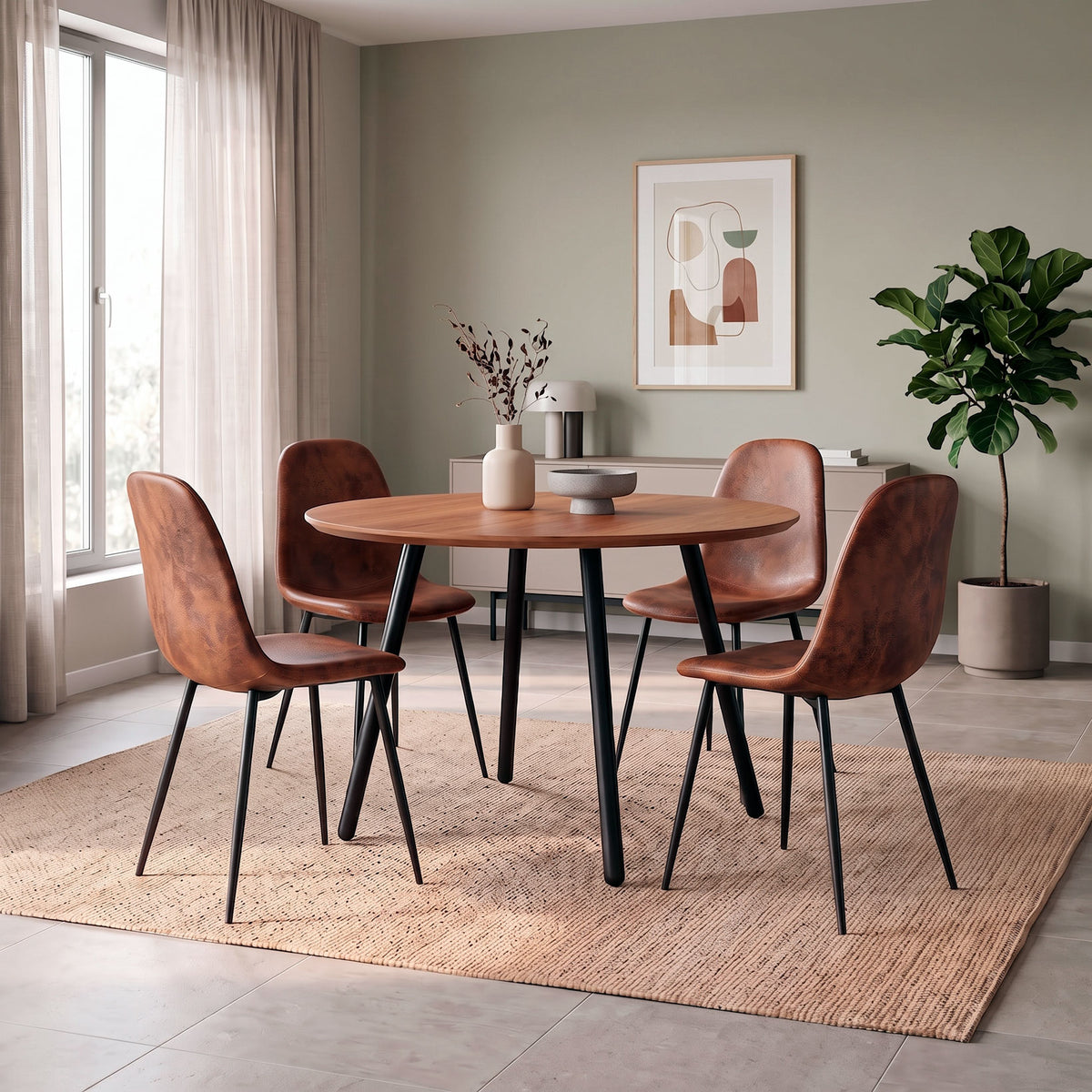 Mesa de Comedor Aula Nogal 4P