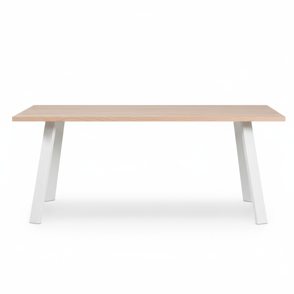 Juego Comedor Paladio Natural 6P + 6 DSW Blancas