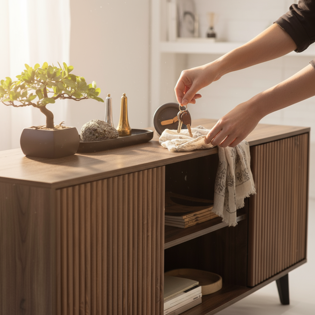 Morning lifestyle scene with sideboard