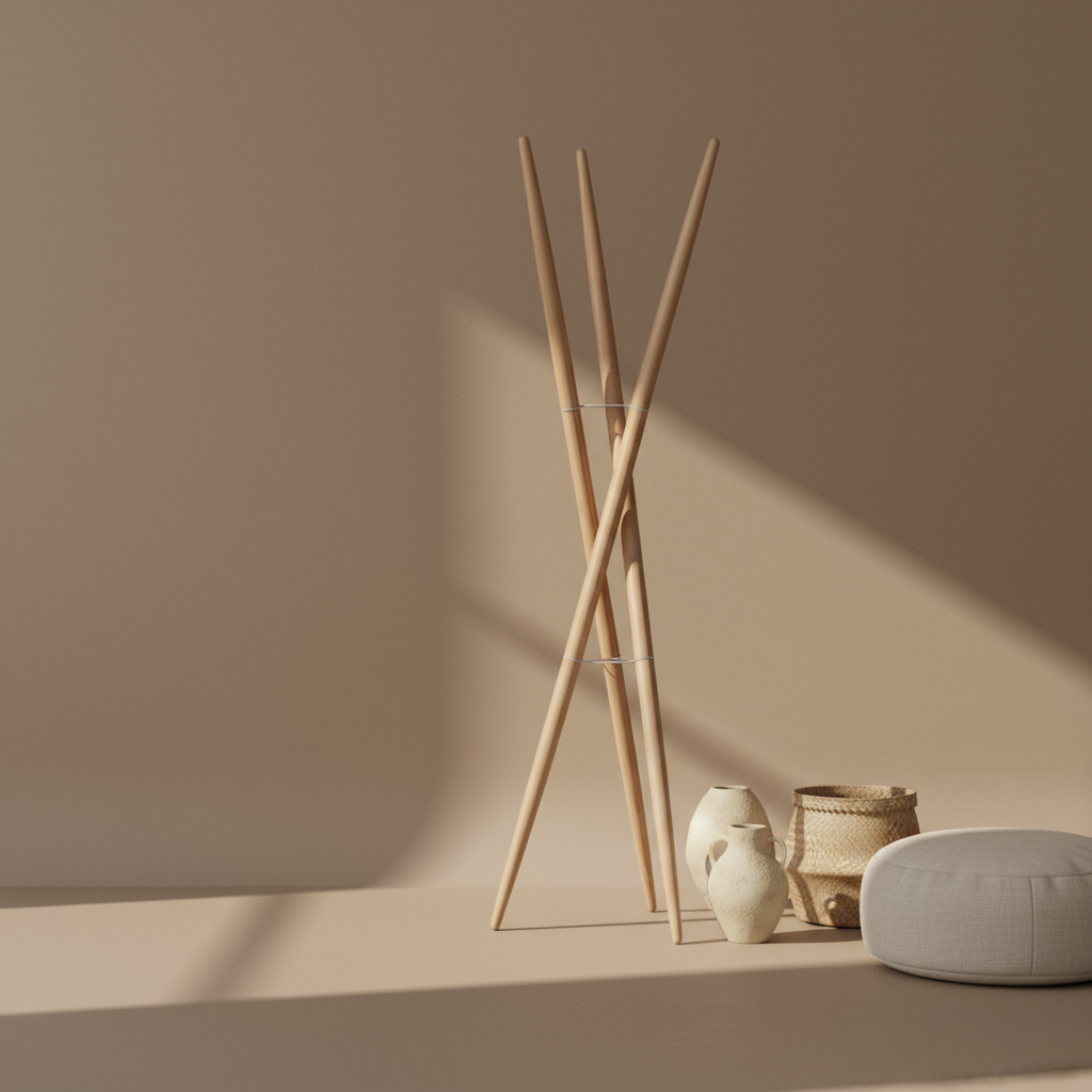 Perchero Triwu en interior nórdico con tonos arcilla