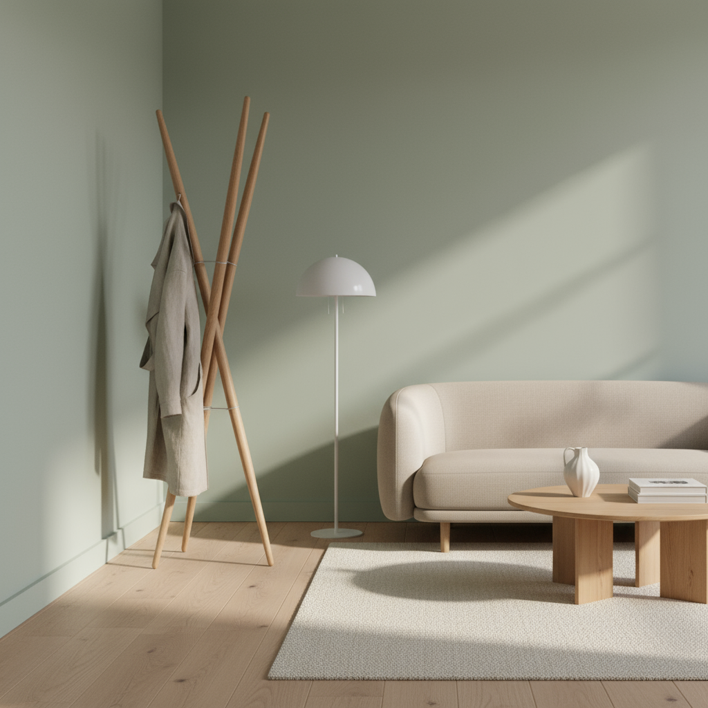 Perchero Triwu en sala estilo Muuto