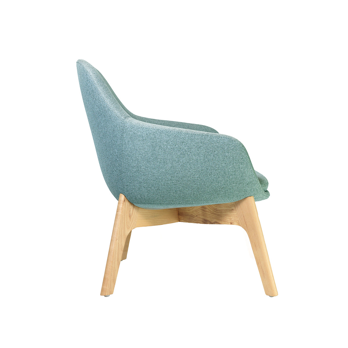 Poltrona Granada Celeste Agua Patas Madera