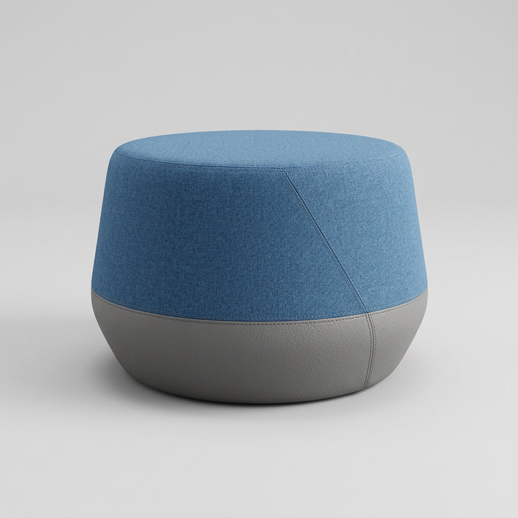 Pouf Soft Seating Kyoto M Asiento Azul y Base Gris