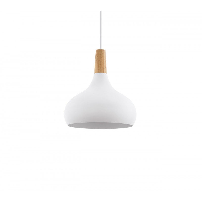 Sabinar Colgante Acero Blanco c/madera