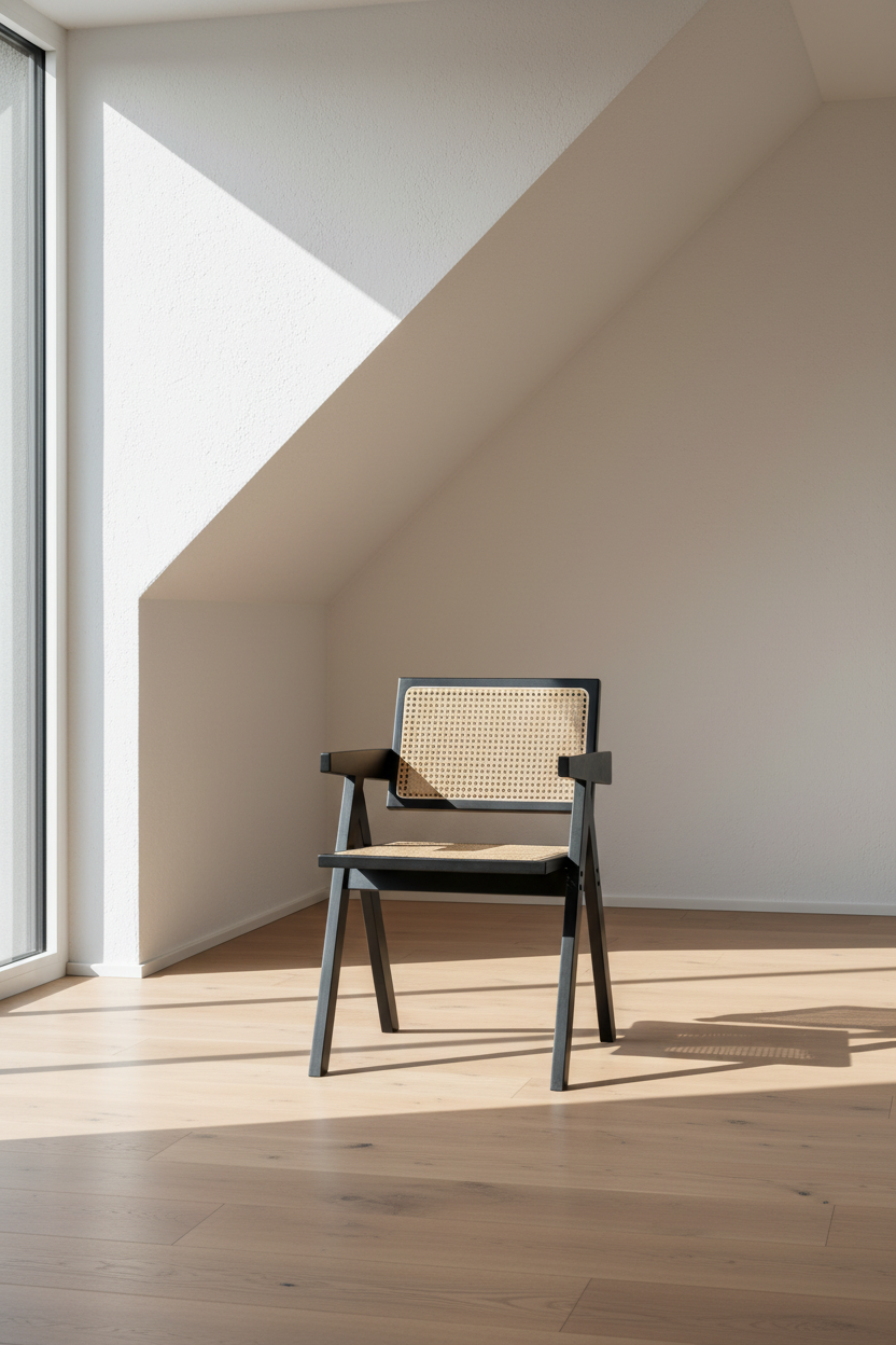 Silla Serene Rattan Negra