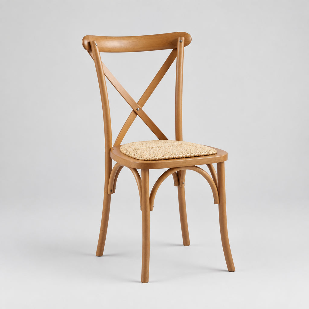 Silla CrossCraft Madera y Rattan Natural - Medular Diseño Sillas de interior