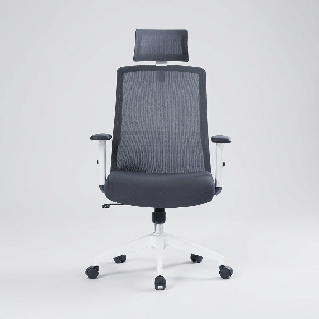 Silla oficina Ejecutiva Tossy Gris con Cabecero - Medular Diseño Sillas de Escritorio