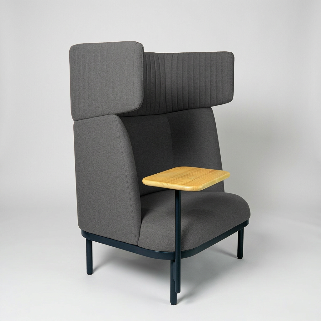 Sofá Soft Seating Alto Madrid Gris Oscuro + Mesa