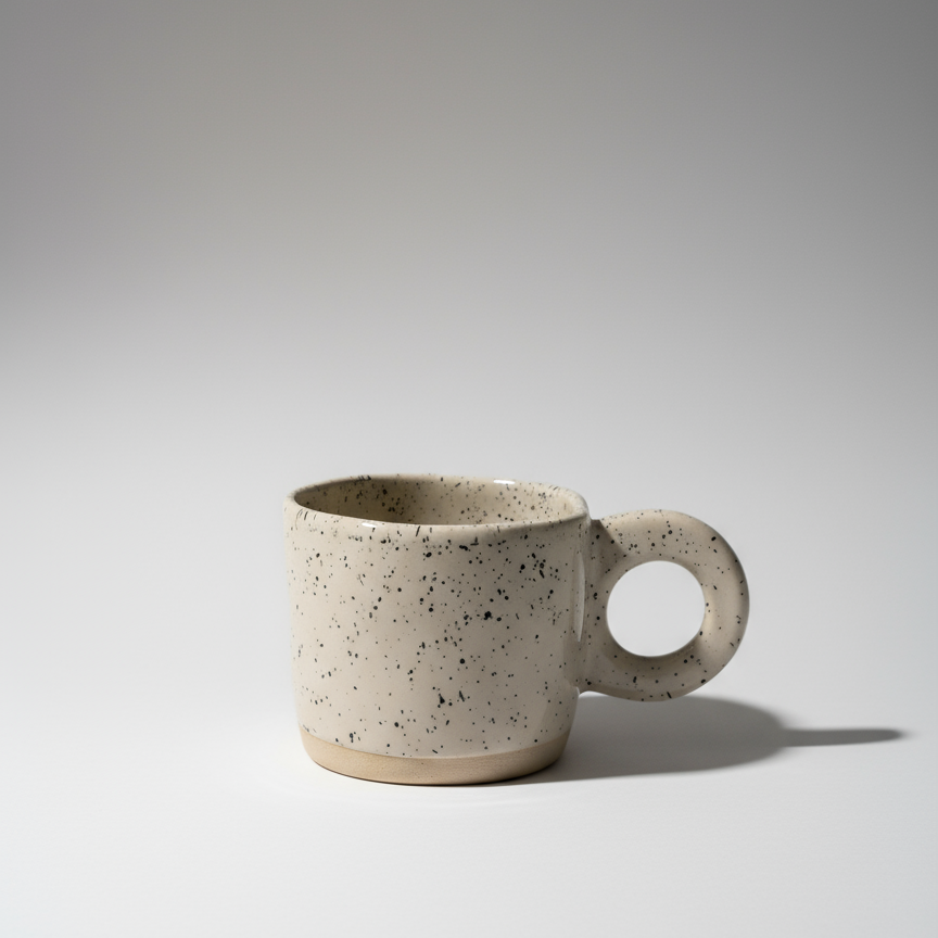 Taza cerámica con iluminación suave