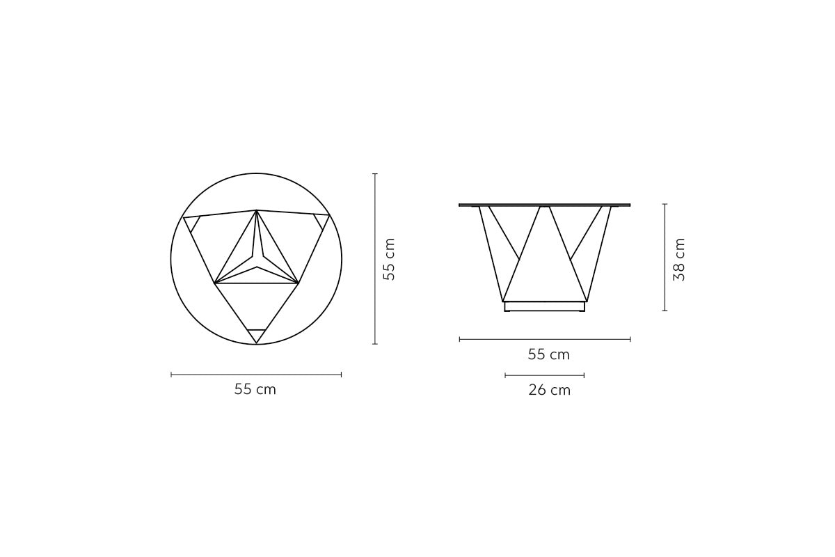 Mesa Origami Circular Pequeña Bronce