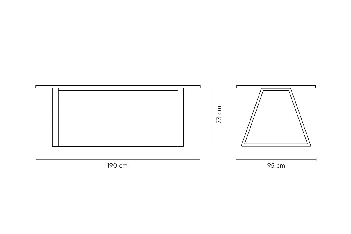 Mesa de Comedor  Pablo Natural 8P Base Cobre