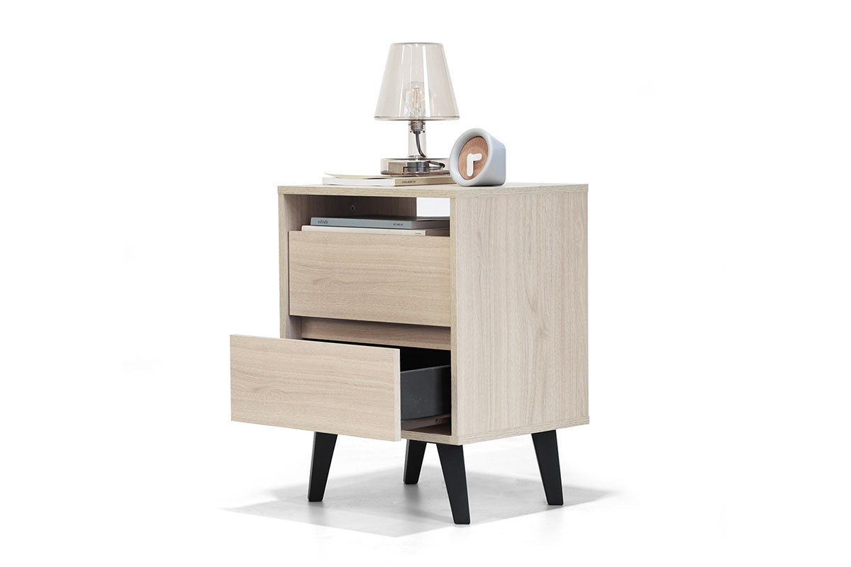 CB Respaldo Rapel Gris + 2 veladores Atacama Nougat