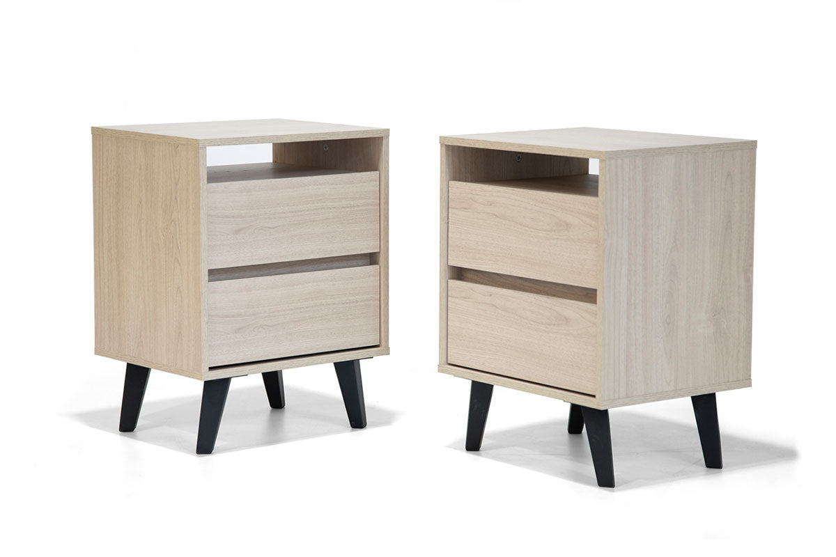 CB Respaldo Rapel Gris + 2 veladores Atacama Nougat
