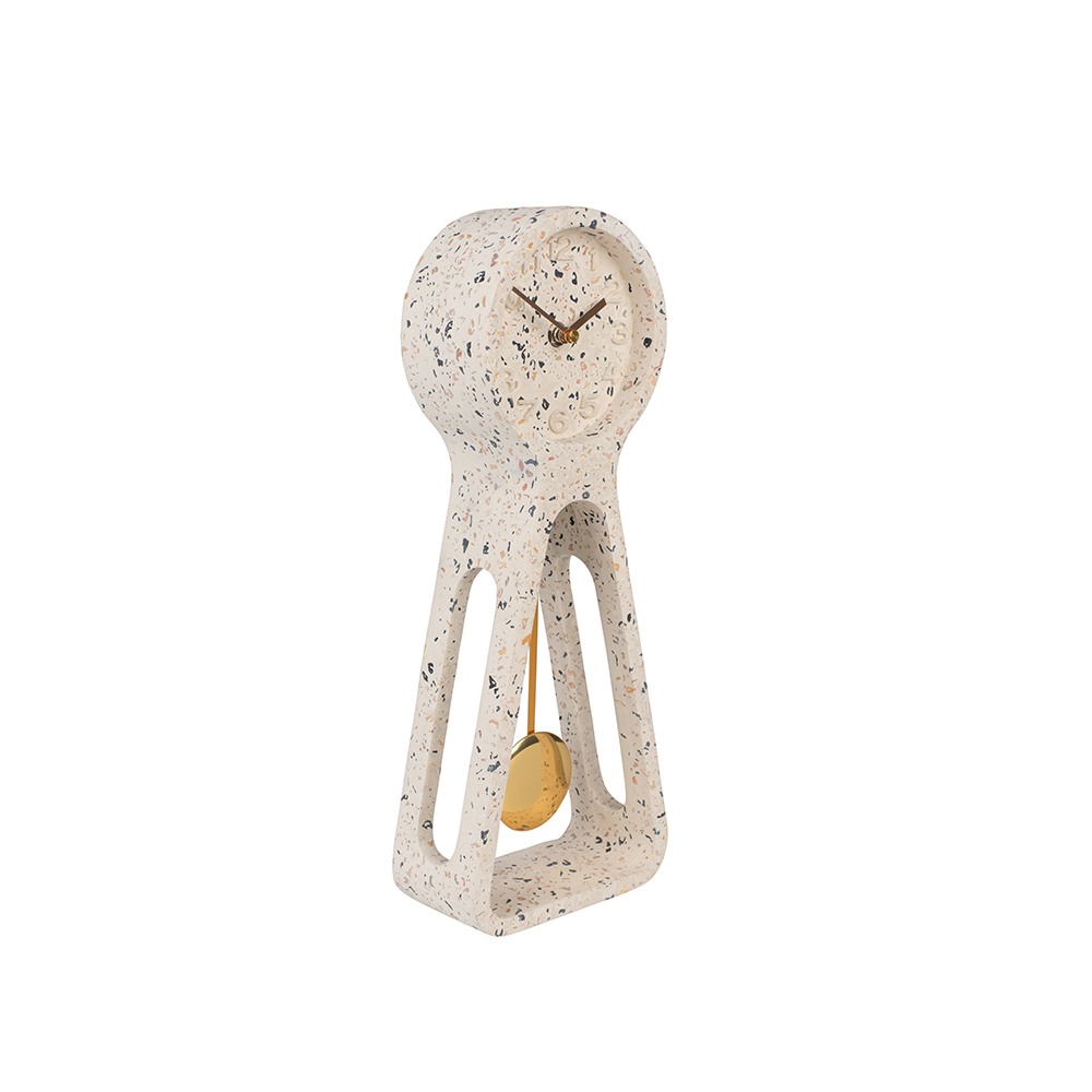 Reloj de mesa Pendulum Time Terrazzo Blanco