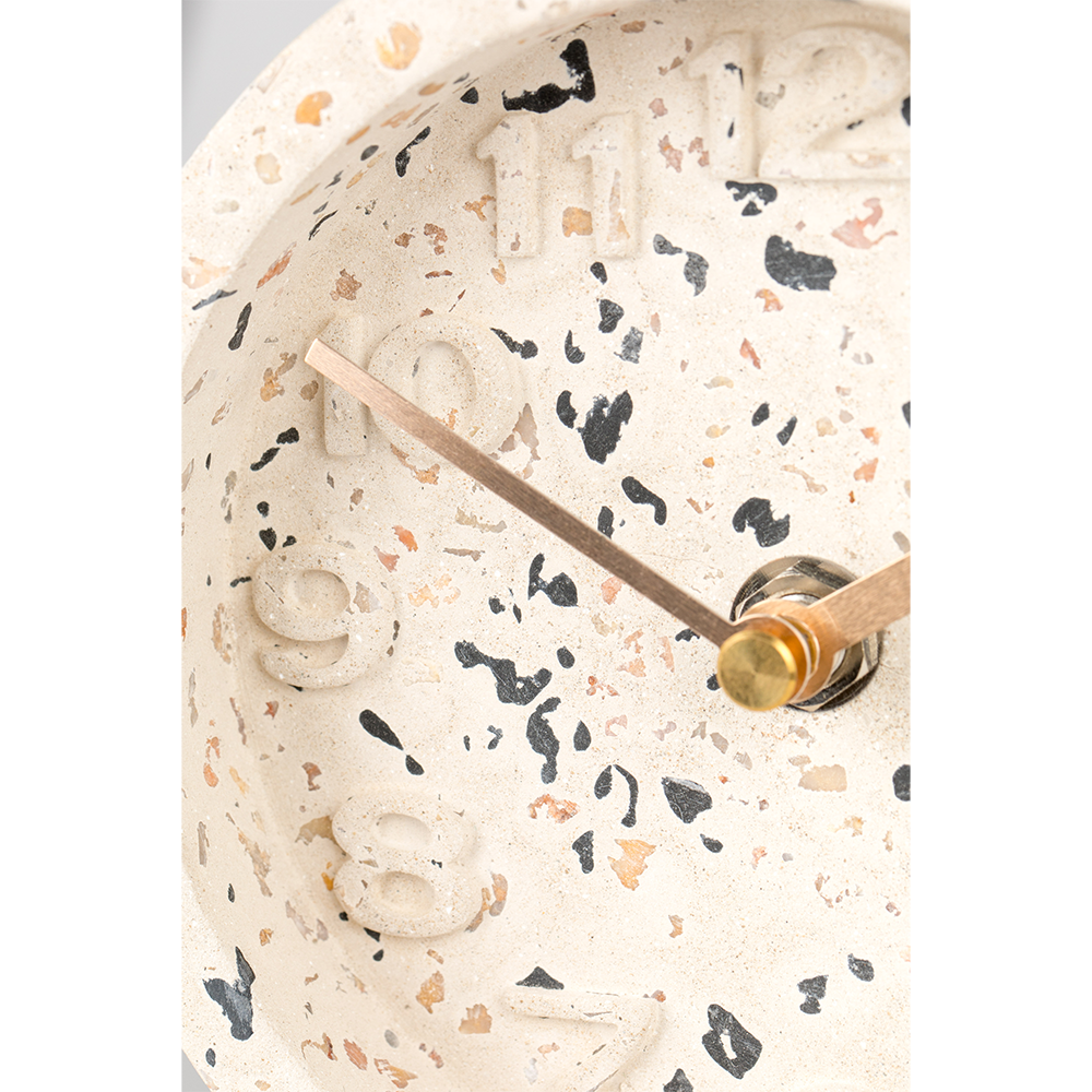 Reloj de mesa Pendulum Time Terrazzo Blanco