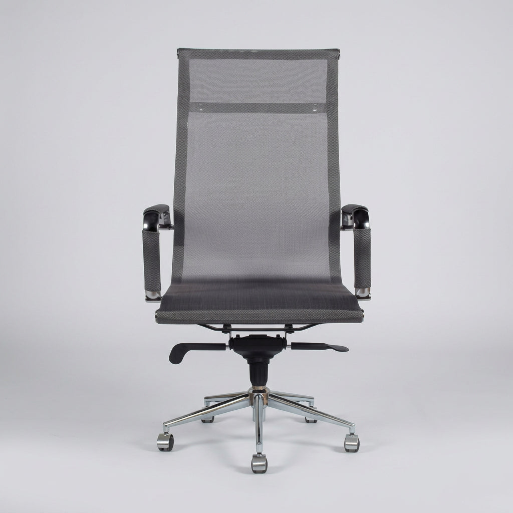 Silla oficina Carson Alta Gris - Medular Diseño Sillas de Escritorio